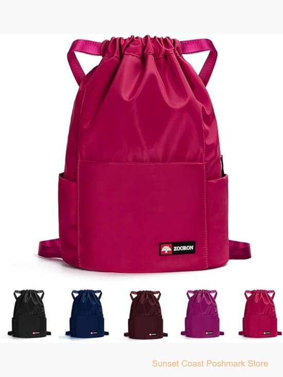 Waterproof Nylon Drawstring Gym Backpack Sport Travel Daypack main image 6
